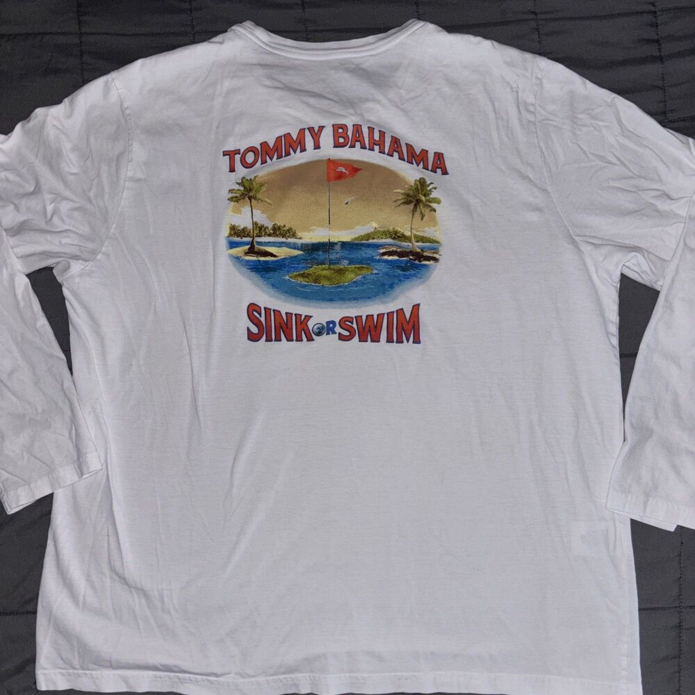 TOMMY BAHAMA Men's XL Golf SINK OR SWIM  Crewneck Long Sleeve Shirt